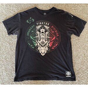 AMERICAN FIGHTER Men's T-Shirt Athletic‎ Black Biker MMA |F1